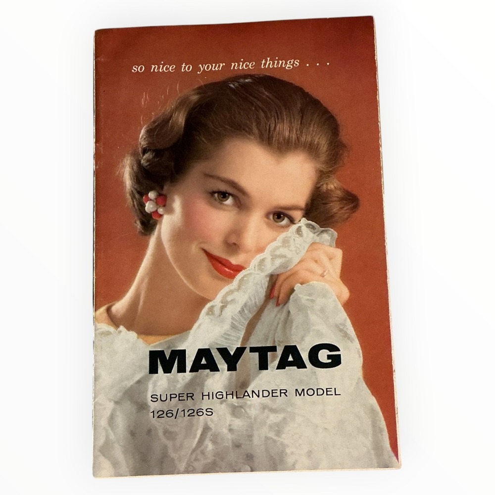 Maytag Super Highlander Model 126 126S Washer Manual Vintage 1960 Paper Book
